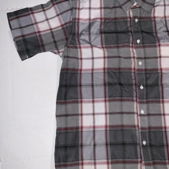 Sahara Club Men XL Black Gray Red White Short Sleeve Button Down Shirt (K) - Picture 2 of 7